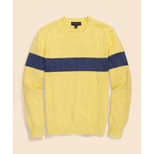 スーピマコットン　チェストストライプ　クルーネックセーター