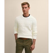 スーピマコットン　クルーネック　ガンジーセーター