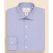 ラグジュアリー　コットンツイル　ストライプ　フレンチプラケット　ドレスシャツ　Regular Fit