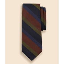 シルク　マルチワイドストライプ　レップタイ