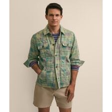 コットン　マドラスパッチワーク　シャツジャケット