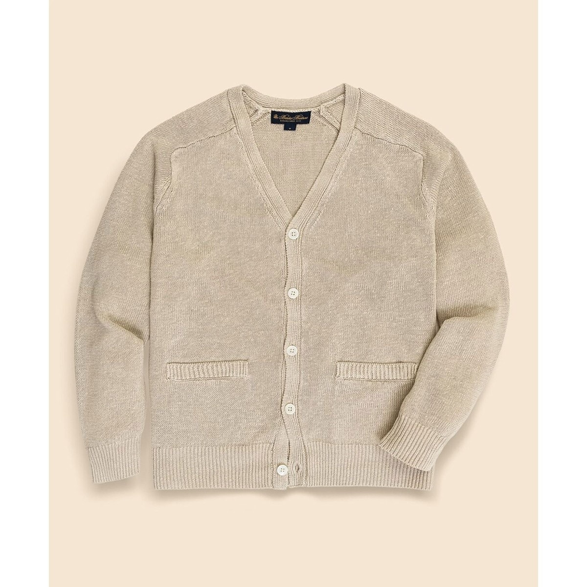 リネン　Vネック　カーディガン