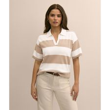 スーピマコットン　ラグビーストライプ　ショートスリーブ　ポロセーター