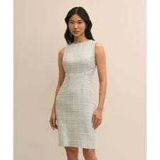 リネン／ウール　ウィンドウペイン　ノースリーブワンピース