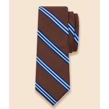 シルク　サテン　BB#1ストライプ　レップタイ