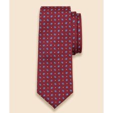 シルク　フラワー×ドットモチーフ　ジャカードタイ