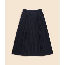 リネンブレンド　ピンストライプ　フレアスカート