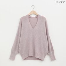 リネンライクVネックニットプルオーバー[21512067]natural mist