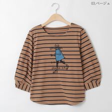 モチーフ刺繍ボーダーカットソー[30111369]