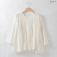 ナチュラルミストクラス(naturalmist Class)のステッチ刺繍コットンブラウス[41713468]