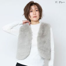 ナチュラルミストクラス(naturalmist Class)のフェイクファーコンパクトベスト[41414359]natural mist