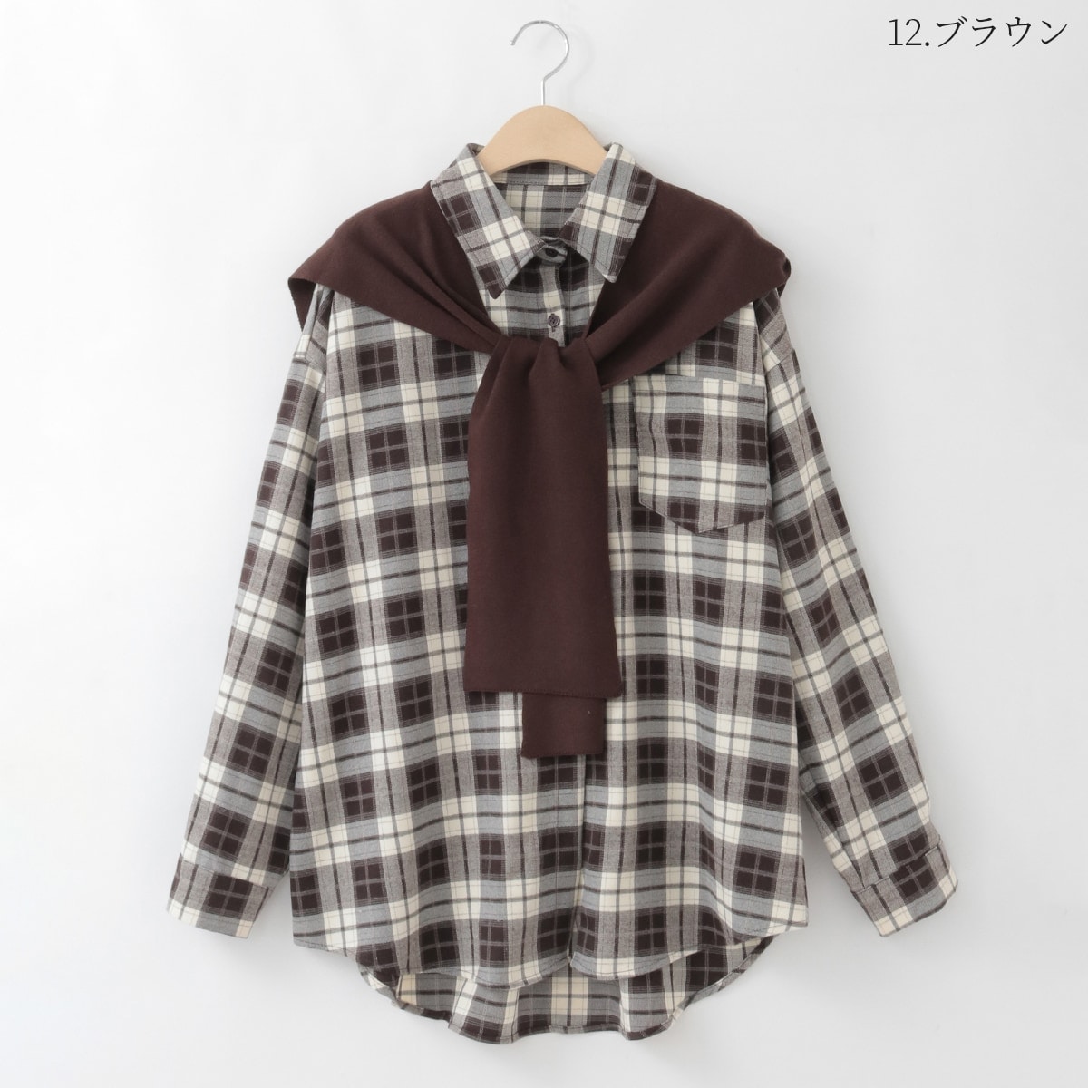 [�}���C]�Z�[���[�J���[�X�g�[���t���`�F�b�N���V���c[30113585]natural mist/�i�`�������~�X�g�N���X�inaturalmist Class�j 12.�u���E��