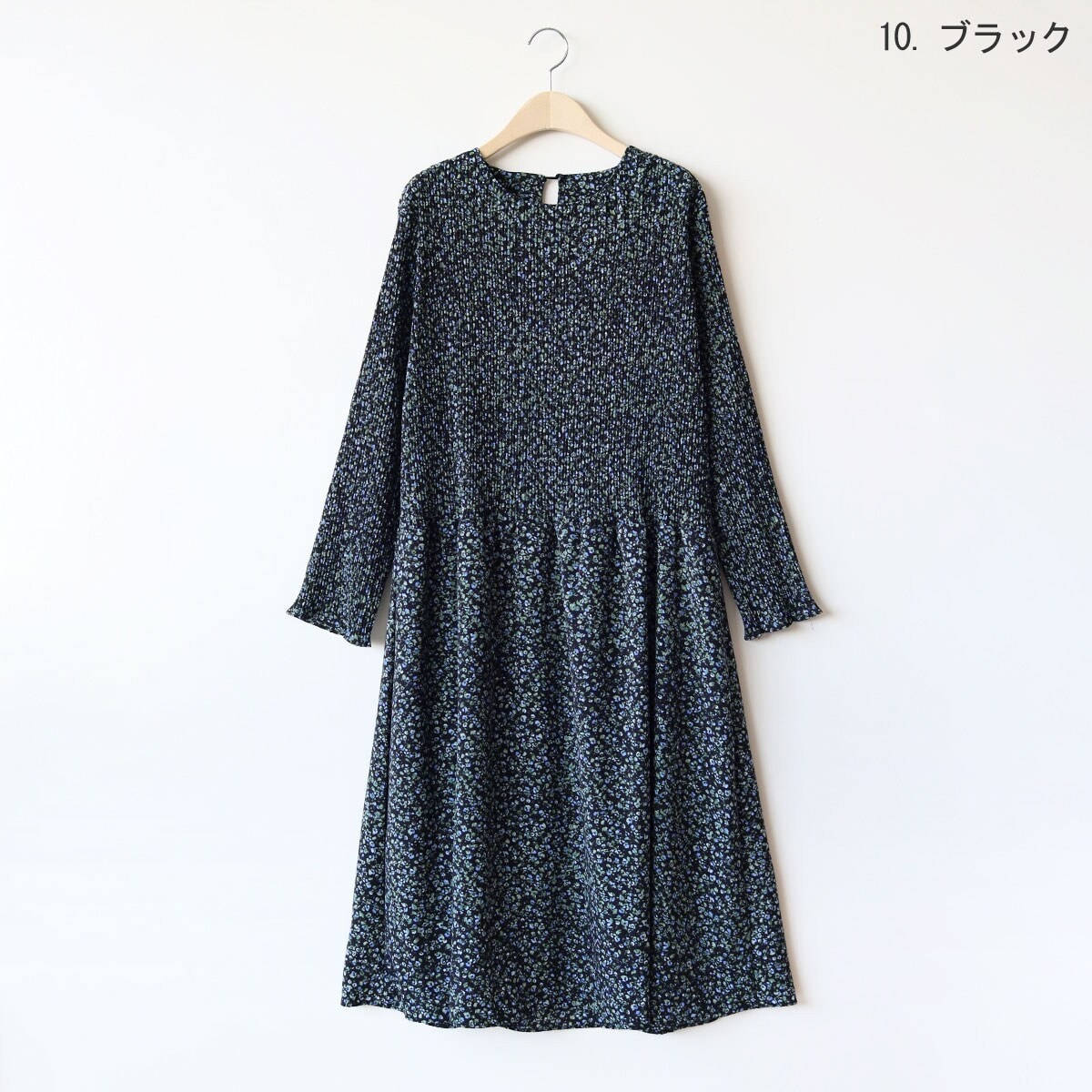 小花柄プリーツ切り替えワンピース[41416354]