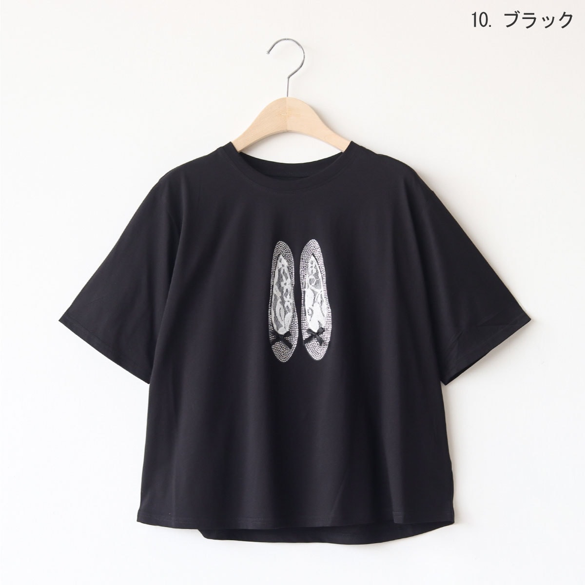ラインストーンコラージュTシャツ(靴)[30151127] ラインストーンコラージュTシャツ(靴)[30151127] | アンドノエル