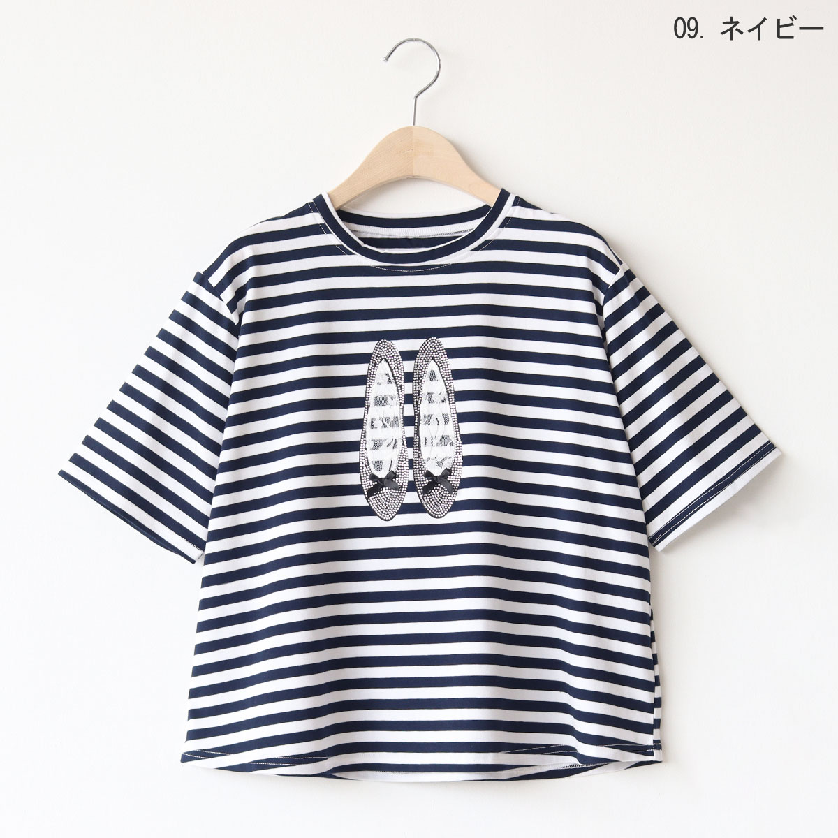 ラインストーンコラージュTシャツ(靴)[30151127] ラインストーンコラージュTシャツ(靴)[30151127] | アンドノエル