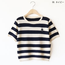 フラワー刺繍ニットプルオーバー[14952238]