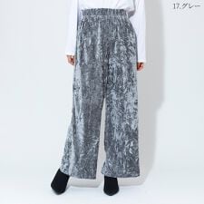 ニュアンスベロアワイドパンツ[15847025]macaron