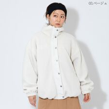 アンドノエル(And Noel)のスタンドカラー中綿入りボアジャケット[80644063]macaron