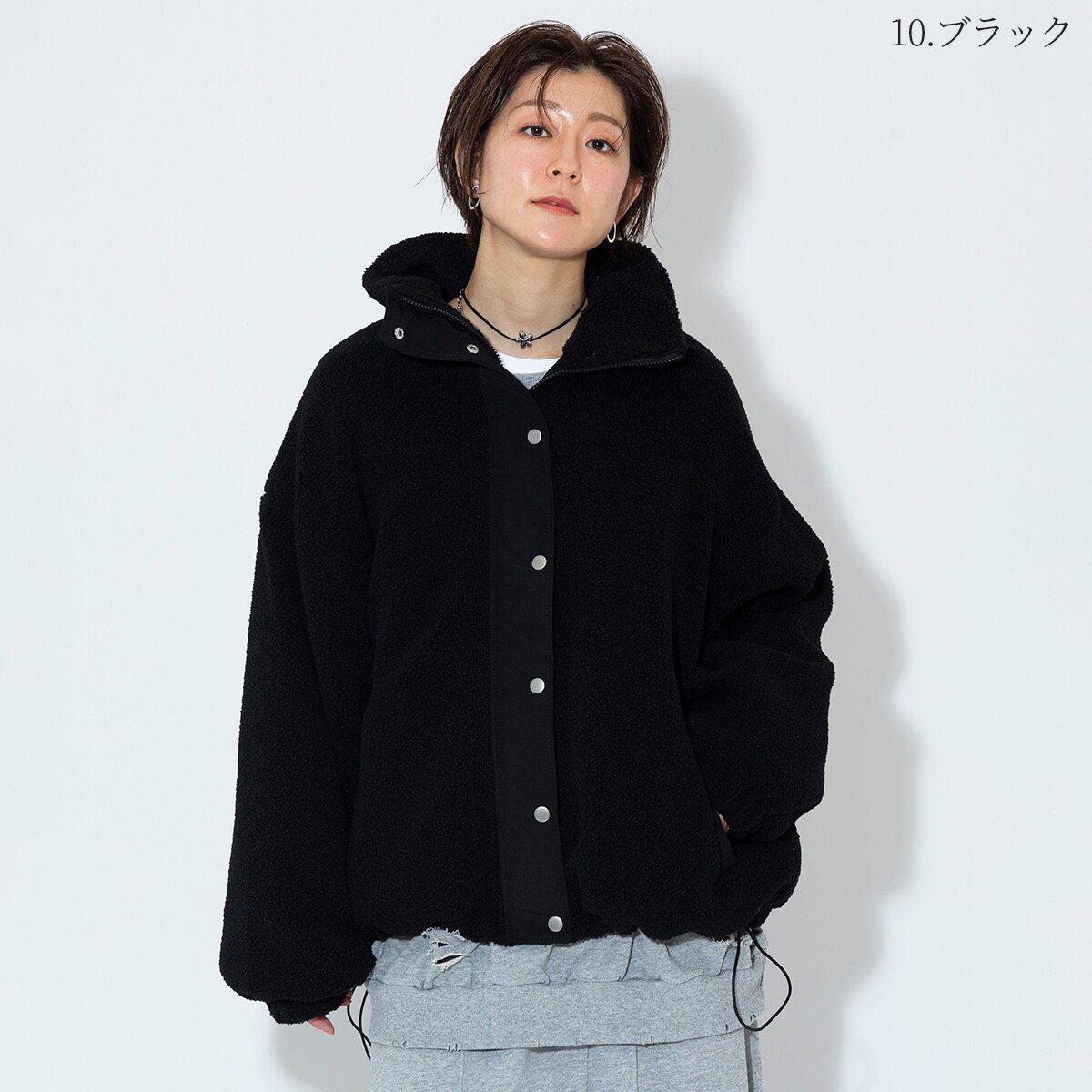 ウールライク オーバーサイズ シャツジャケット ウールコート | エル