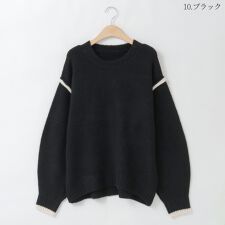 アンドノエル(And Noel)の配色リンキングニットプルオーバー[99942079]macaron