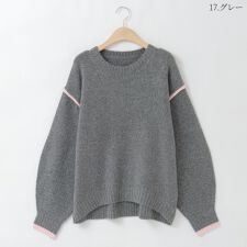 アンドノエル(And Noel)の配色リンキングニットプルオーバー[99942079]macaron