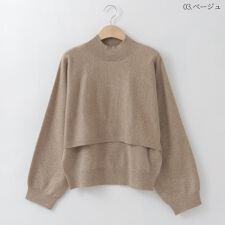 重ね着風ハイネックニットプルオーバー[14942097]macaron