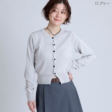 ショート丈クルーネックニットカーディガン[15842102]macaron