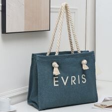 エヴリス(EVRIS)の【EVRIS/エブリス】ロゴファブリック　プリントロープトートバッグ