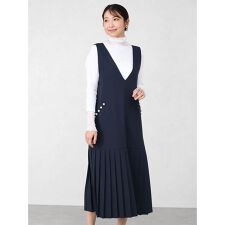 パールポケットプリーツジャンパースカート