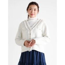 ラメツイードシャギーニットジャケット