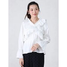 クロスフリルペプラムブラウス