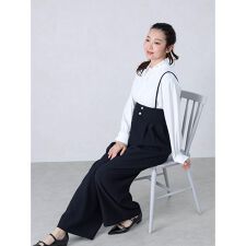 サスペンダーワイドパンツ