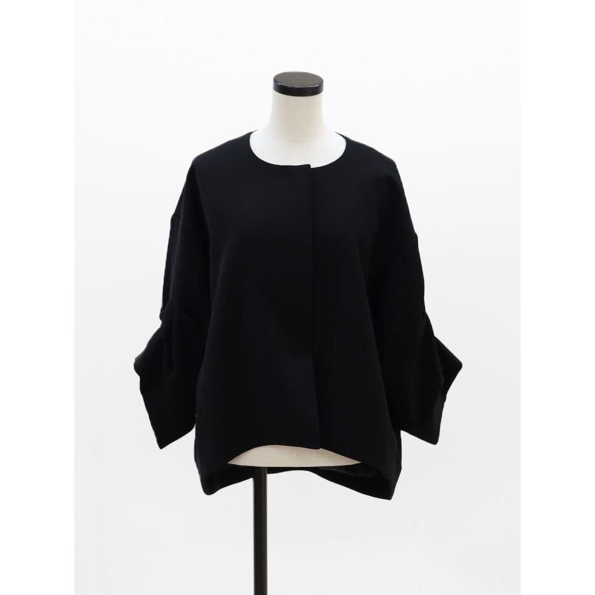 ニットベストレイヤード異素材ワンピース | アーガブラック(AgaBLACK