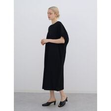 サテン切替ドルマンワンピース