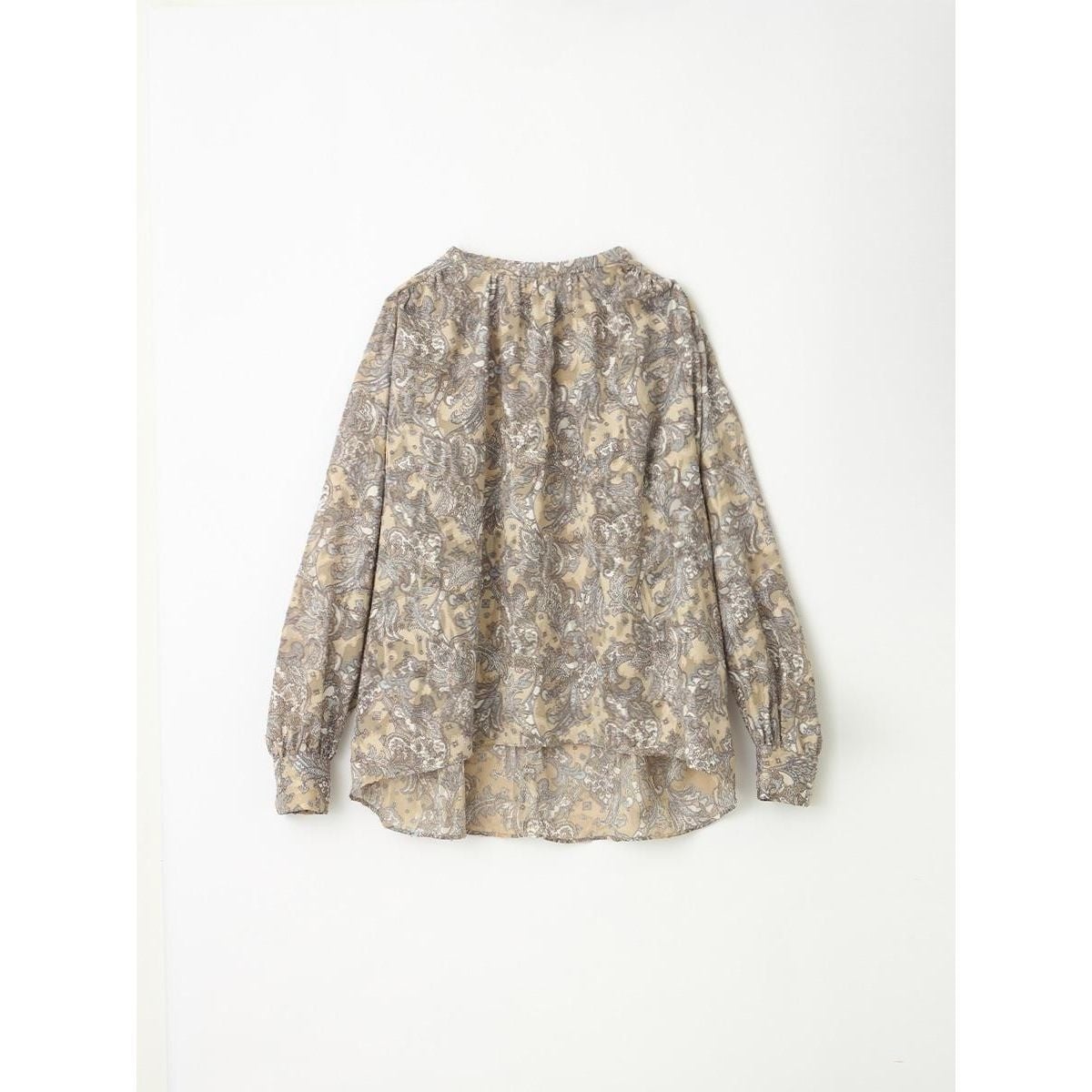 ヤマダヤ Ample アンプル ペイズリー シアーブラウス ベージュ 新品 シャツ ブラウス レディース シアーワッシャーラッフル 夏 | L
