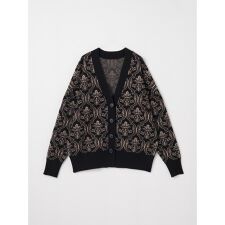 ダマスク柄ニットカーディガン