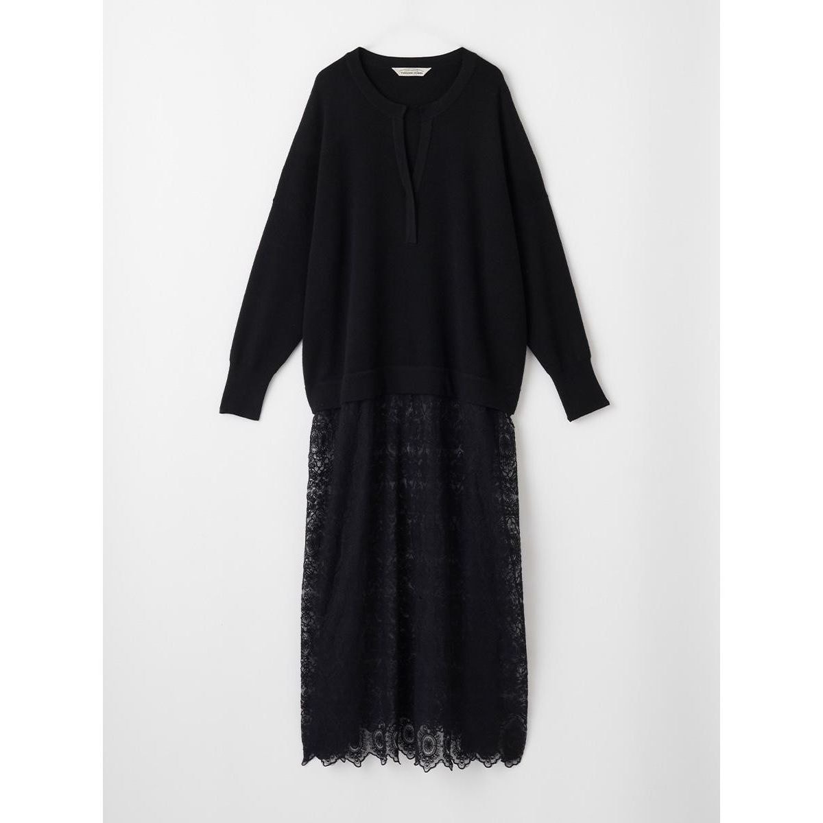 アンプル（Ample）/レーススカートドッキングニットワンピース レーススカートドッキングニットワンピース | アンプル(Ample