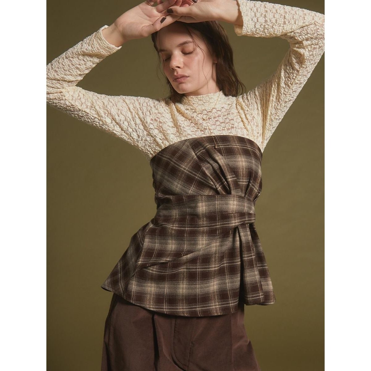 アンプル（Ample）/シャーリングチェックビスチェ シャーリングチェックビスチェ | アンプル(Ample) | マルイウェブチャネル