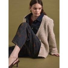 ラメ混Vネックニットカーディガン