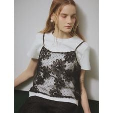 フラワー刺繍チュールキャミソール