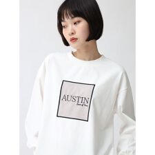 シアーロゴ刺繍ロンT