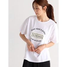 ツイードロゴ刺繍半袖Tシャツ