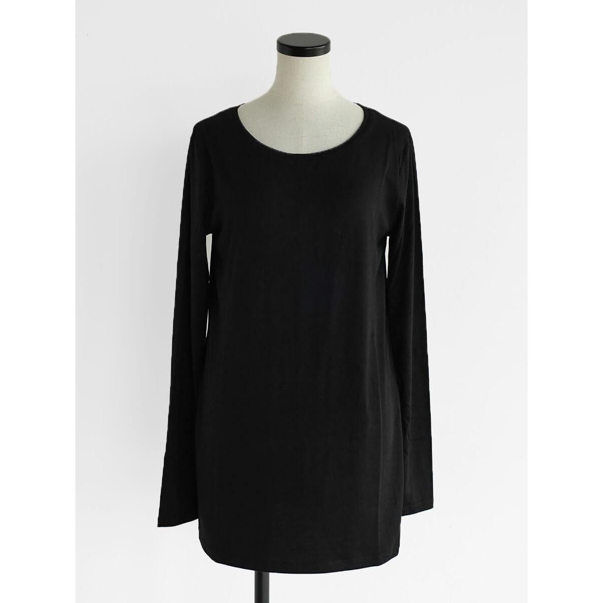 バイカラー 長袖カットソー ブラック/ベージュトップス♡ヤマダヤ購入♡2025年 バイカラー 長袖カットソー ブラック/ベージュトップス