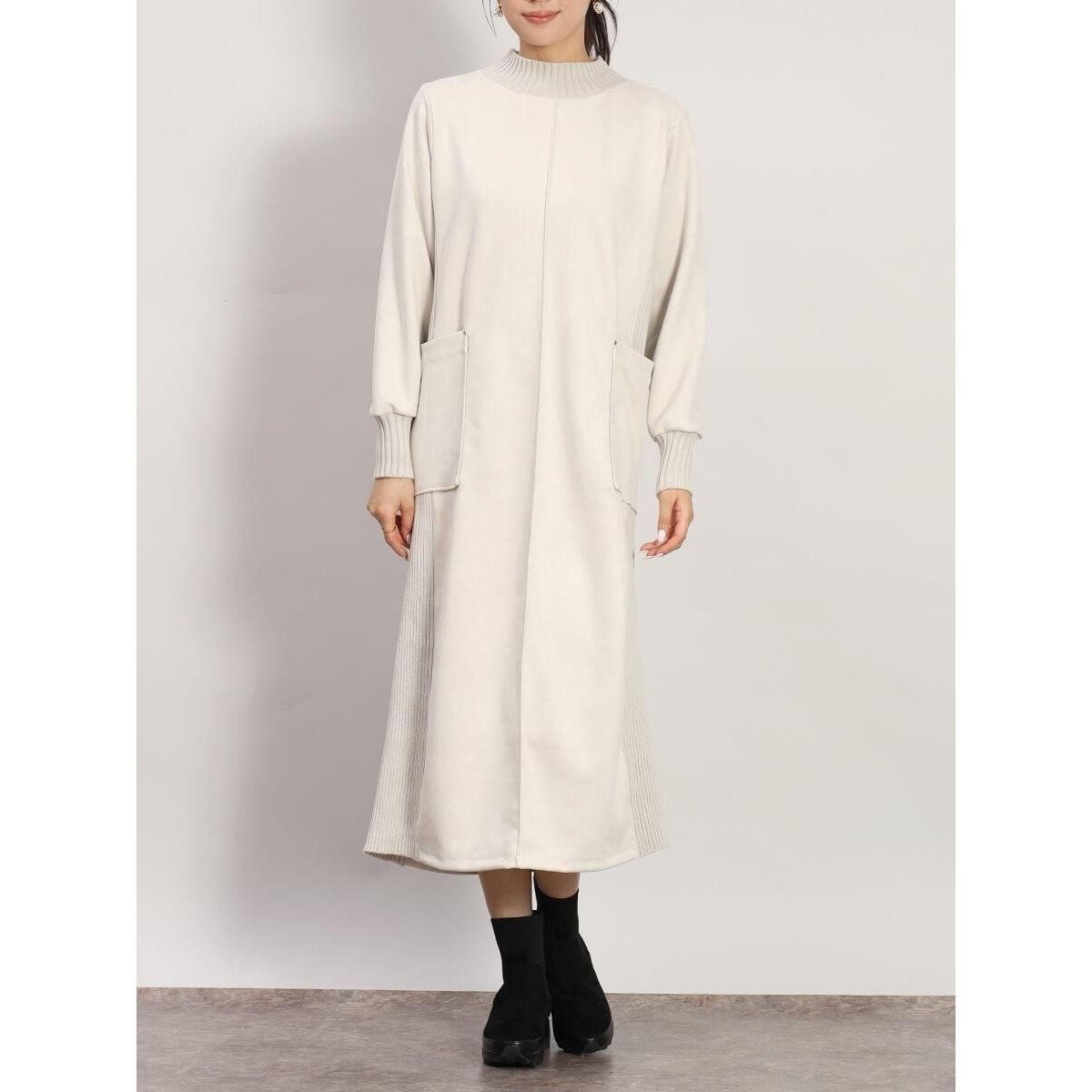 ボウタイシアーシャツレイヤード風ドレスワンピース | スウィングル