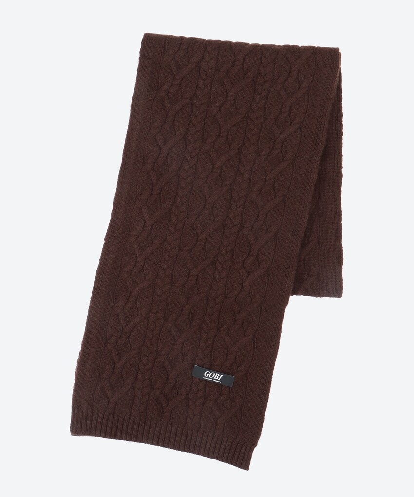 1piu1uguale3　カシミヤ100%　ケーブル編み長いマフラー　イタリア製 1piu1uguale3 カシミヤ100% ケーブル編み長いマフラー イタリア製