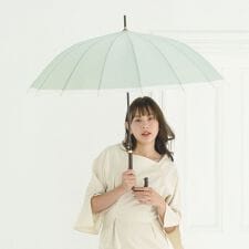 ナチュラルベーシック(Natural Basic)の長傘 16本骨 傘 雨傘 晴雨兼用 レディース 上品 バイカラー  耐風 丈夫 頑丈 ジャンプ式