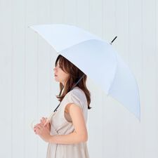 スクエアカット手元 雨傘 長傘 晴雨兼用 傘 レディース 8本骨  無地 シンプル 梅雨 撥水