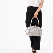 ピークスピーク PEAKS PEAK / 牛革パッチワーク横長ボストン