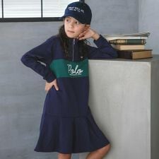 【POLO BCS(ポロ・ビーシーエス)×nexchicコラボ】ミニ裏毛配色ワンピース(110~15