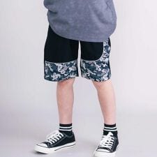 【速乾/接触冷感】スーパーストレッチ迷彩柄切り替え5分丈パンツ(110~150cm)
